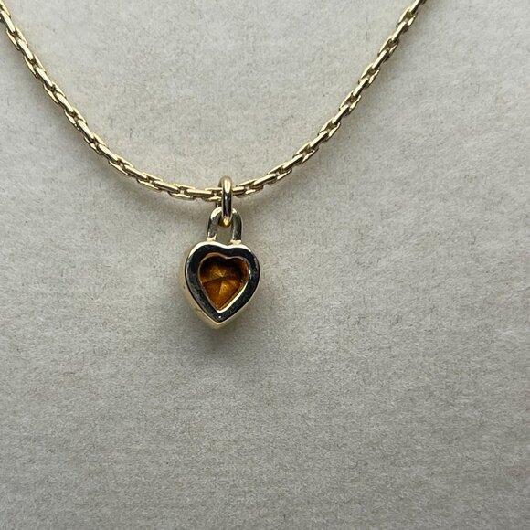 Christian Dior Vintage Crystal Heart Pendant Necklace - Preowned - Picture 3 of 5